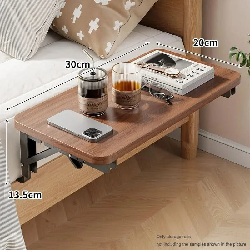 Foldable Collapsible Organizer Attachable Bedside Shelf Table Under Bed Mat Dorm Bunk Bed Storage for College Space Save