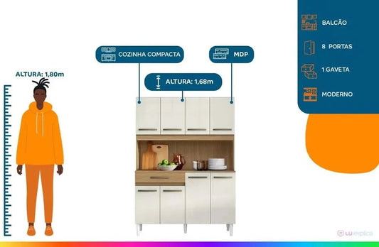 Compact Kitchen Aramobile Cleo 8 Doors