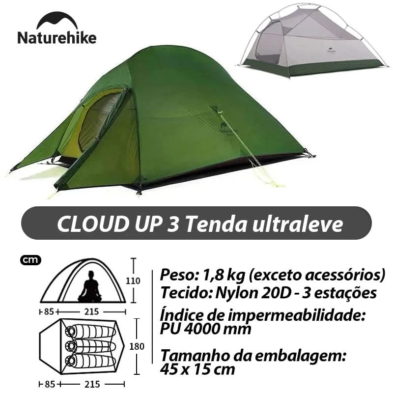 Naturehike Brazil Cloud Up 1-2-3P Camping Rucksack Outdoor Ultraleicht Wasserdichtes Zelt Camping Strandzelt