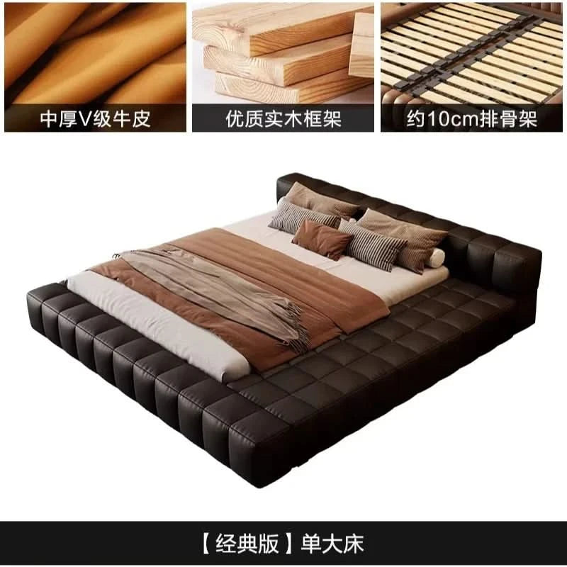 Double bedroom beds full size bed frame bedroom furniture Home 150x200 180x200 cm Luxury modern leather wedding bed 2 people
