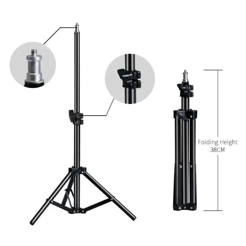 1/4 Screw Head Light Stand Tripod 2m 1.5m 68cm For Phone Selfie Stick Adjustable For Photo Studio Flashes Photographic Softbox
