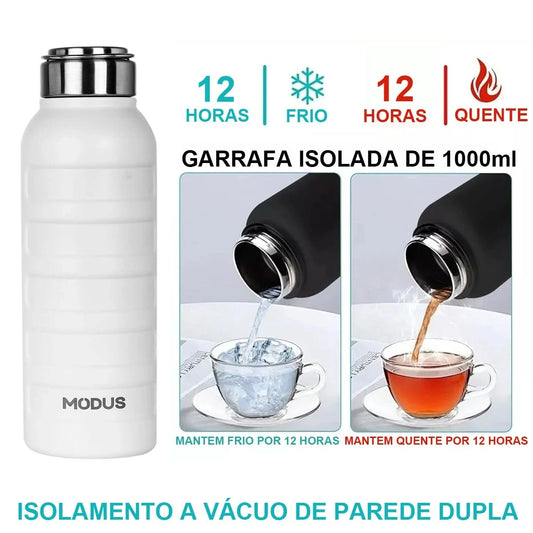 Portable Water Vacuum Thermal Bottle, Cold And Hot Travel Car Mug with Handle 1000ml