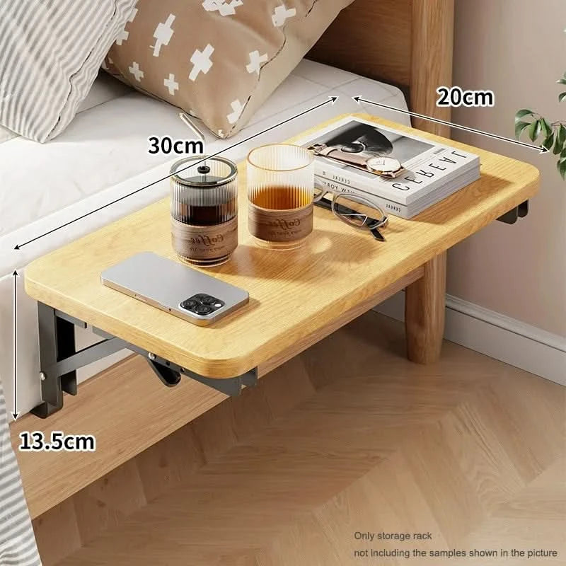New Foldable Collapsible Organizer Attachable Bedside Shelf Table Under Bed Mat Dorm Bunk Bed Storage for College Space Save