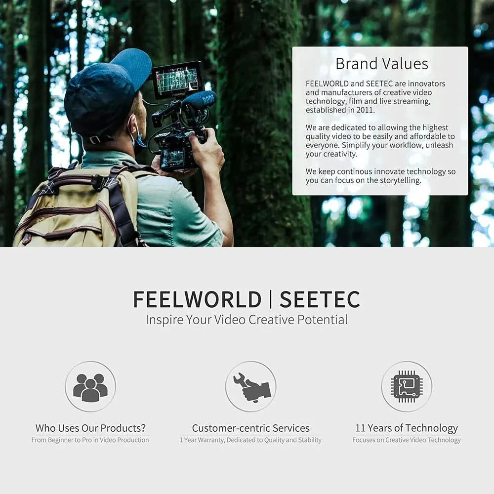 FEELWORLD LUT7 7 Zoll 2200nits Touchscreen Kameramonitor mit 3D LUT HDMI Ein- und Ausgang, Waveform, Vektorskop, Histogramm