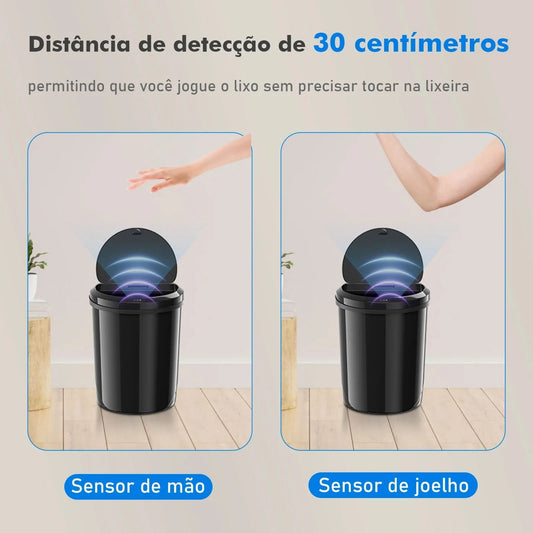 Lata de lixo sensor de toque automático lata lata de lixo plástico cozinha latas sala estar capacidade do agregado familiar