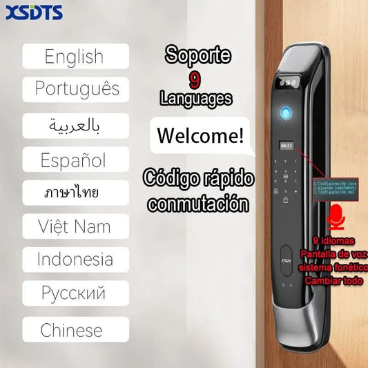 XSDTS Wifi facial Electronic lock biometrics Fingerprint Smart Door Lock Password 3D face recognition Camera Electronic Lock