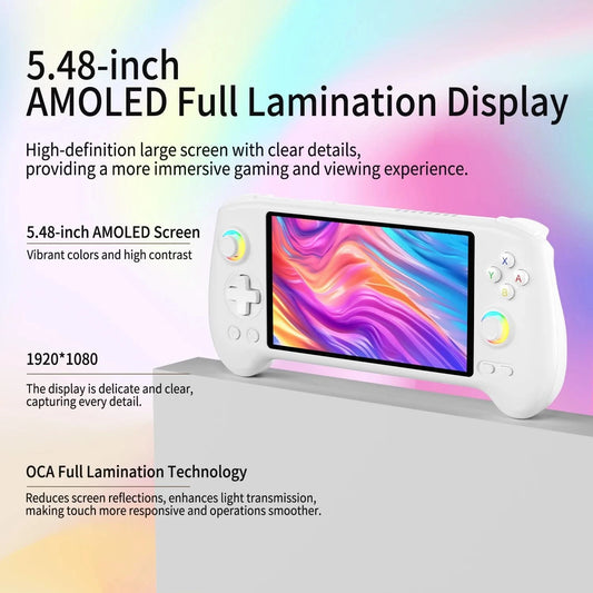 ANBERNIC RG557 Handheld Game Console 5.48" AMOLED Screen Dimensity 8300 Android 14 High-resolution Joysticks Video Player RG 557