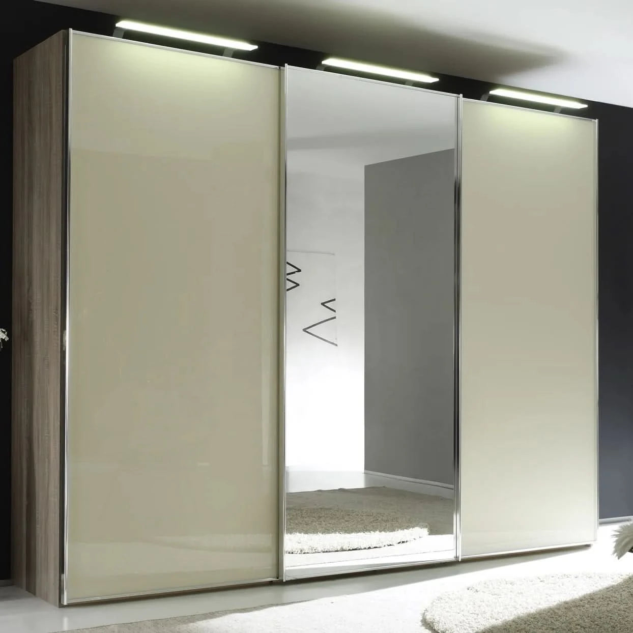 Modern design Modular mirror sliding door wardrobe