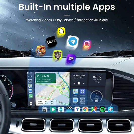 Carlinkit SDM660 Aibox Android 13 USB-A CarPlay Android Auto Wireless Adapter Support Online Video Spotify Netfilx Ble Wifi