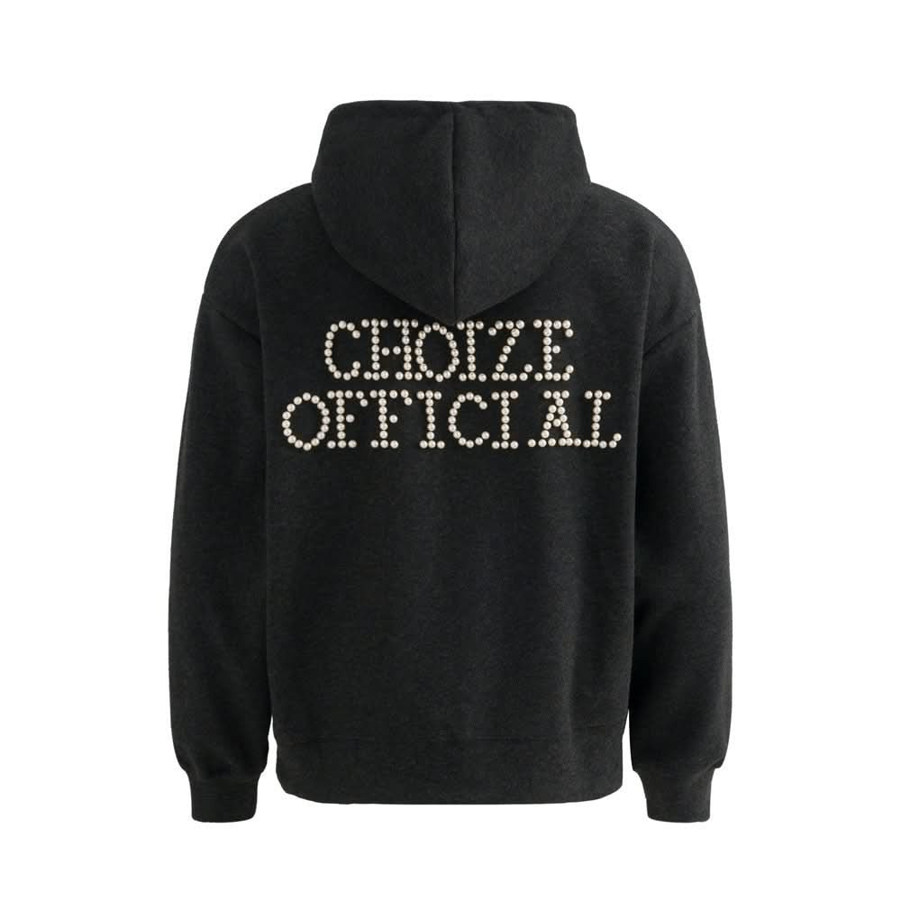 Pearl letter hooded sweatshirt