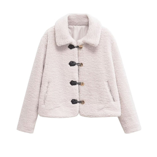 Street lamb wool jacket women's clothing