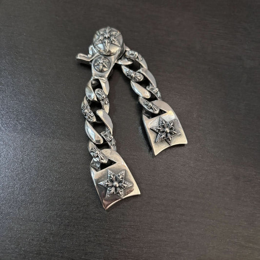 Silver Plated Rhinestone Hexagram Watch Band for Men, Fashionable and Unique Retro Punk Style Buckle Strap, Unisex Universal Stylish Design
