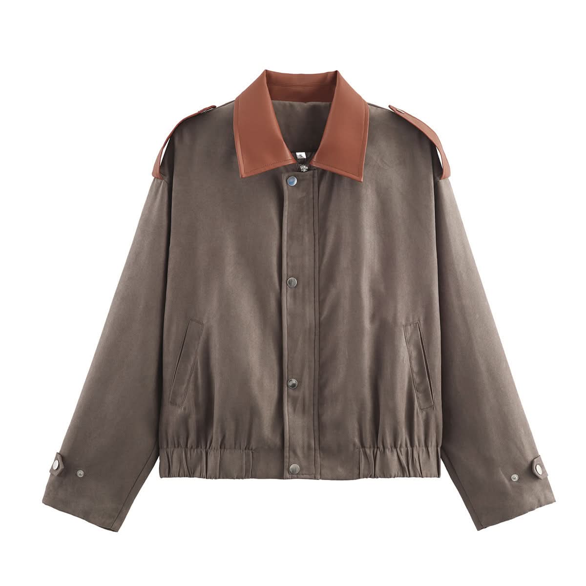 Minimally contrasting suede jacket