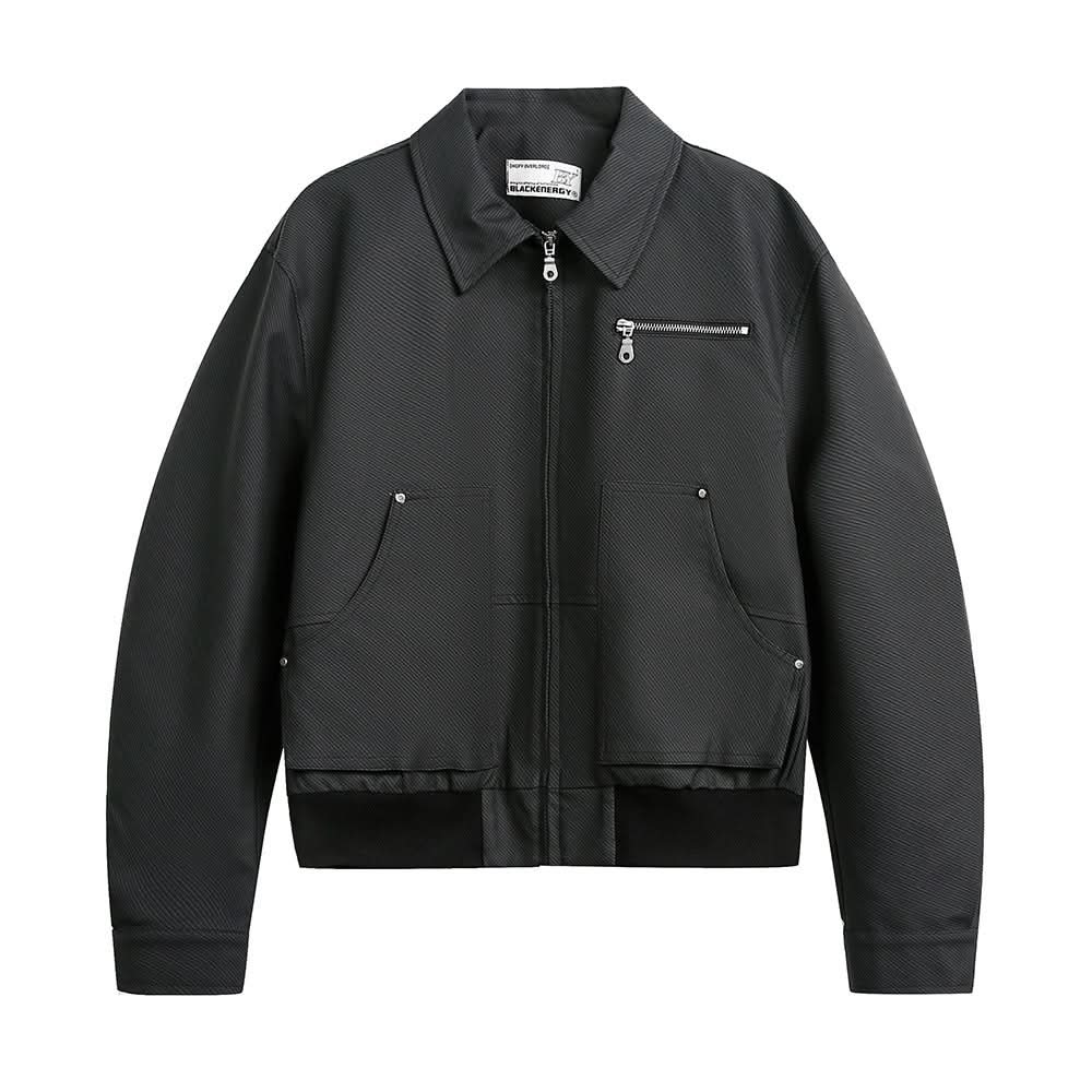 Workwear PU leather jacket