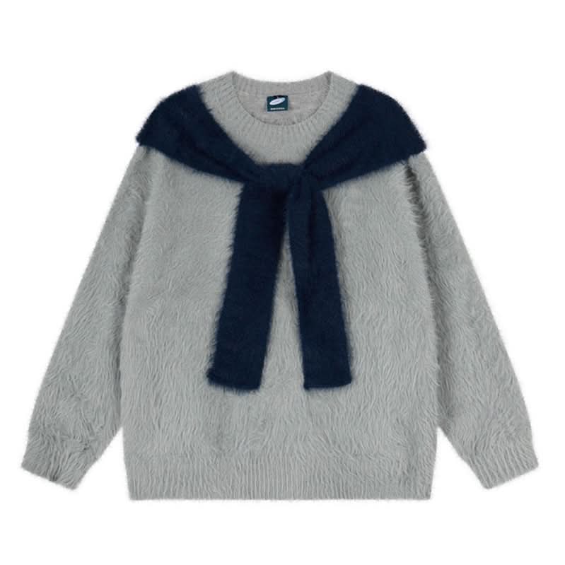 Cashmere Knit Sweater Loose Oversized Hooded Chic Korean-Style Knit Top