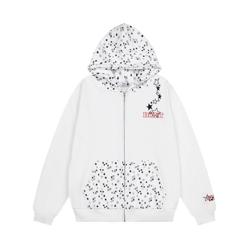 Kapuzen-Reißverschluss-Hoodie lockere Passform Langarmjacke Streetwear-Stil