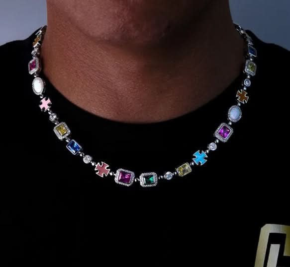 Vergoldete Hip-Hop-Edelsteinkette