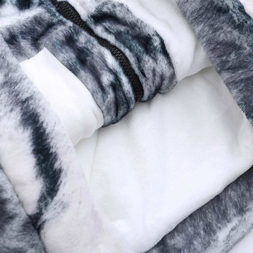 Plüschbaumwollkleidung mit Tigerprint