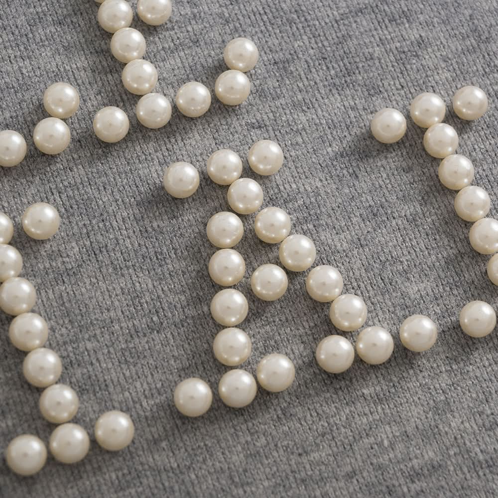 Pearl letter hooded sweatshirt
