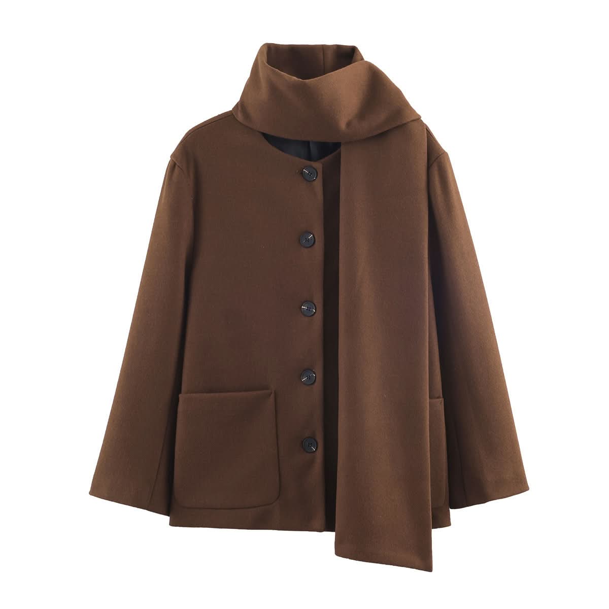 Pendler-Stil Schal-Kragen Manteljacke
