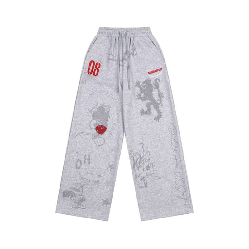 Lässige weite Sweatpants im College-Stil für Männer und Frauen
