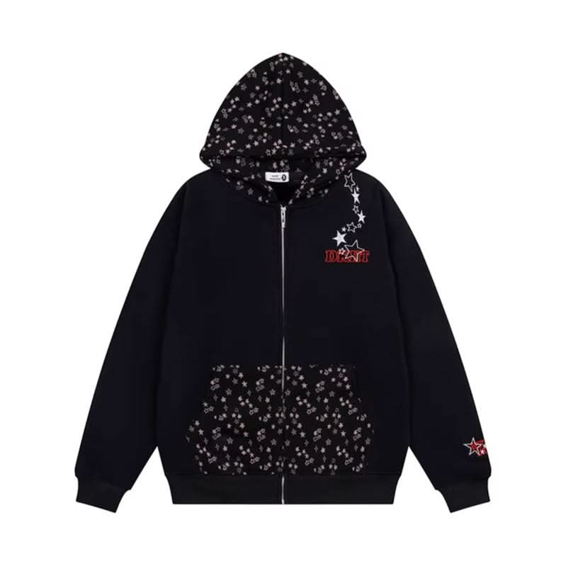 Kapuzen-Reißverschluss-Hoodie lockere Passform Langarmjacke Streetwear-Stil