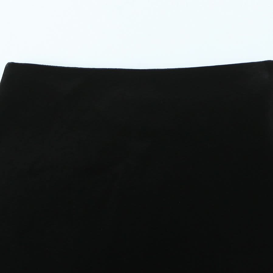 Asymmetric lace velvet skirt