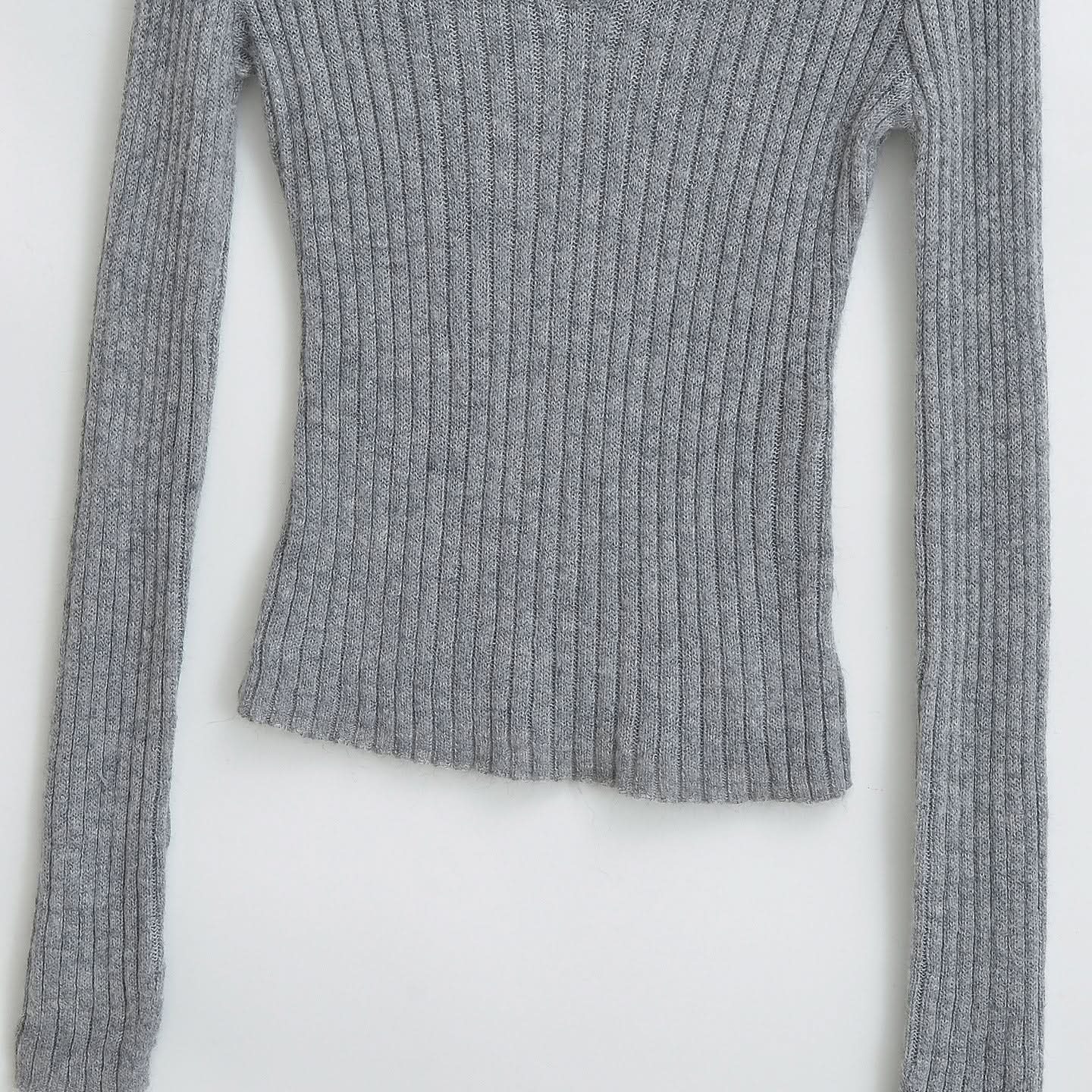 V-neck long sleeved elastic slim fit headband top