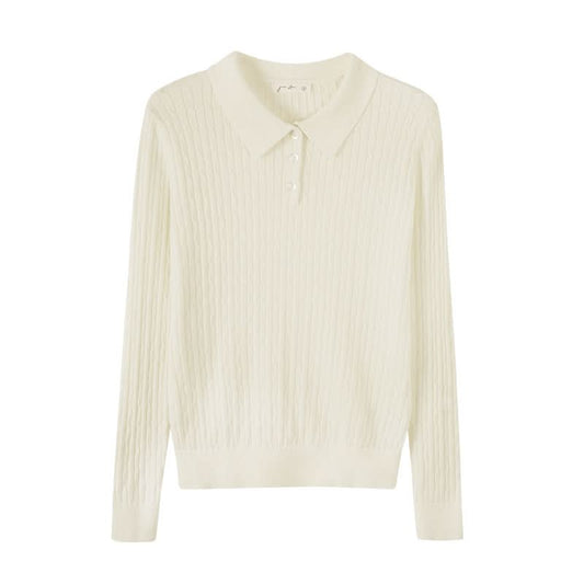 High-Neck Knit Sweater for Women, Slim Fit, Long Sleeve