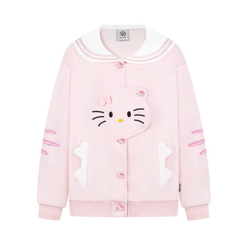 Katzen Marinekragen Jacke für Damen Frühling Lässige Soft Girl Stilvolle Kapuzenjacke