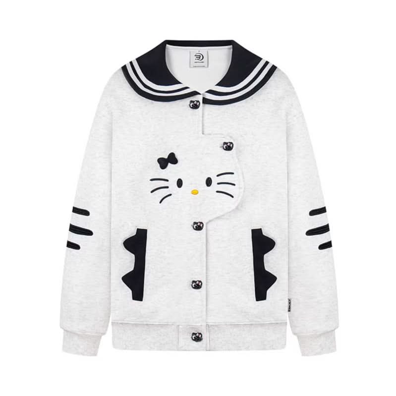 Katzen Marinekragen Jacke für Damen Frühling Lässige Soft Girl Stilvolle Kapuzenjacke