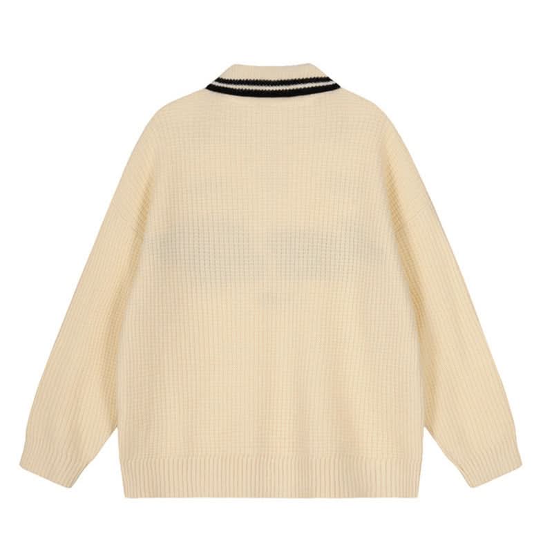 Buchstaben-Rollkragenpullover Oversize-Paar-Strickoberteil