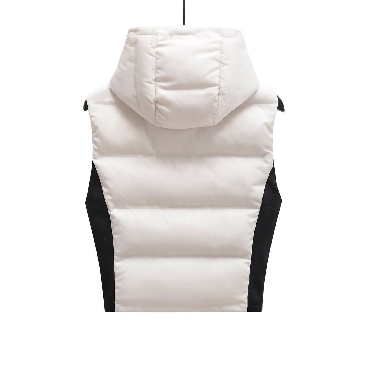 Street laminated hooded contrasting vest jacket