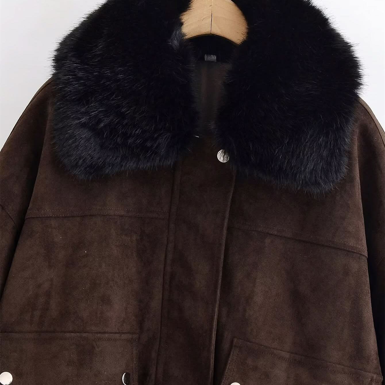 Straßen Pelzkragen Jacke Damenbekleidung