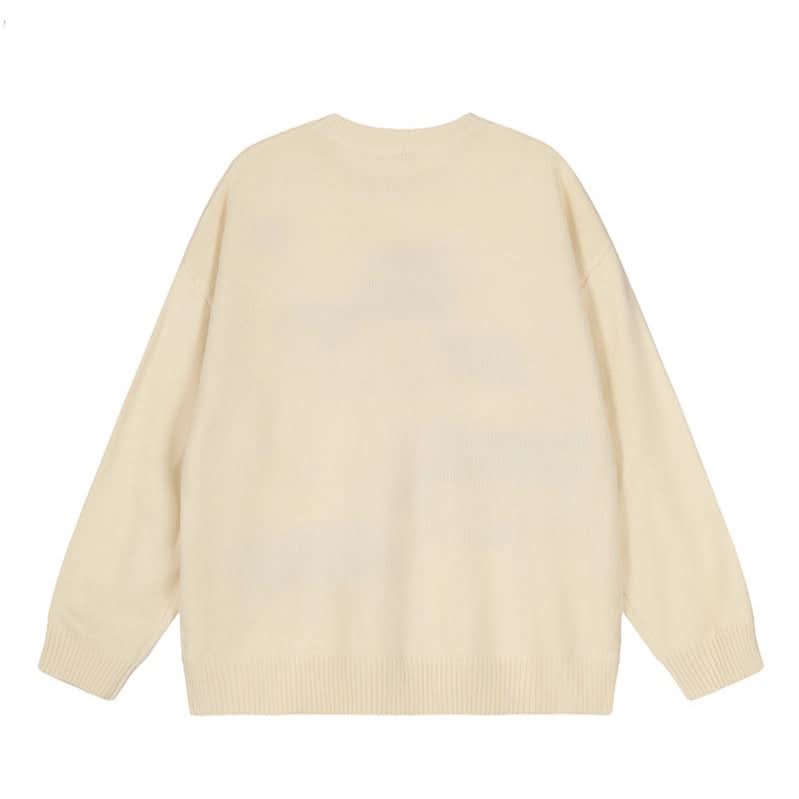 Jacquard-Strickpullover Lockere Freizeit-Pullover