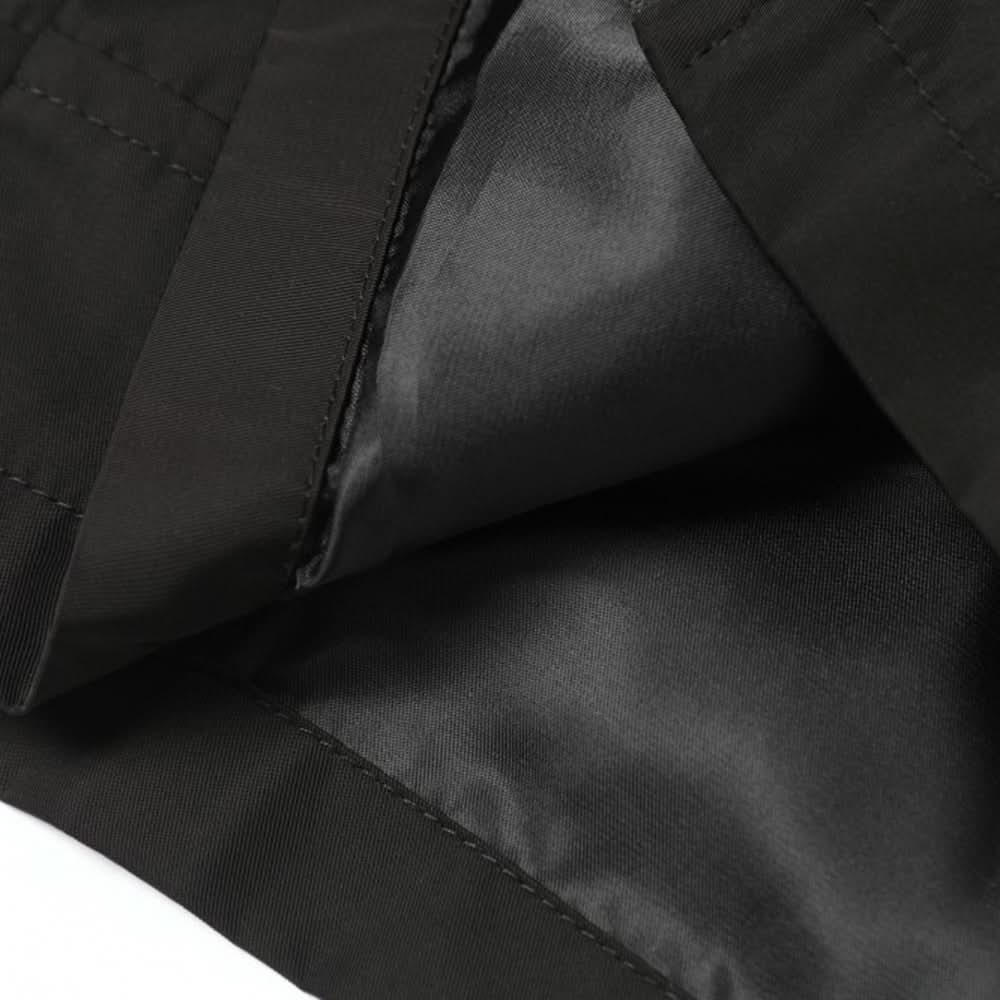 Solid color workwear stand up collar zipper jacket