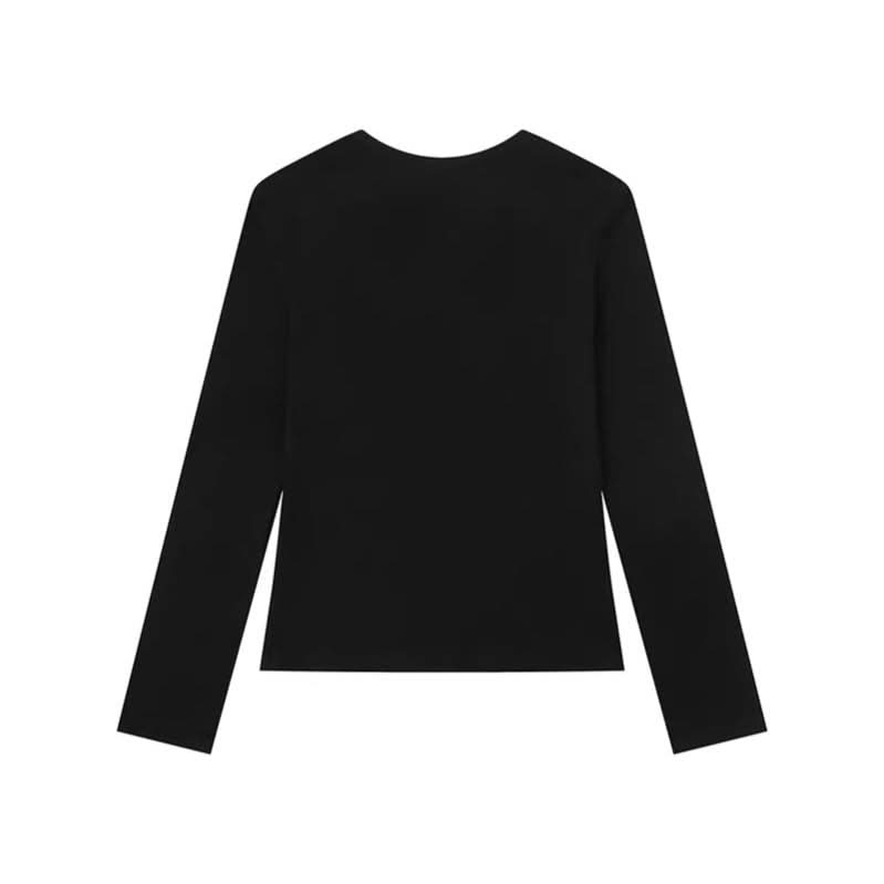 Langarmshirt für Damen, modisches tailliertes, schlankmachendes Freizeitoberteil