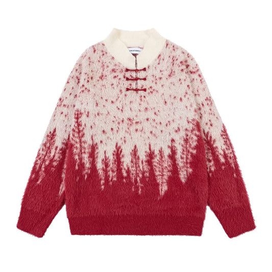 Gradient soft and fluffy sweater