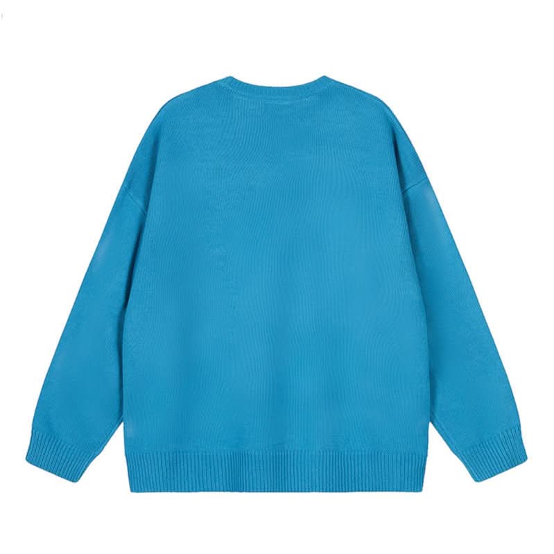 Jacquard-Strickpullover Lockere Freizeit-Pullover