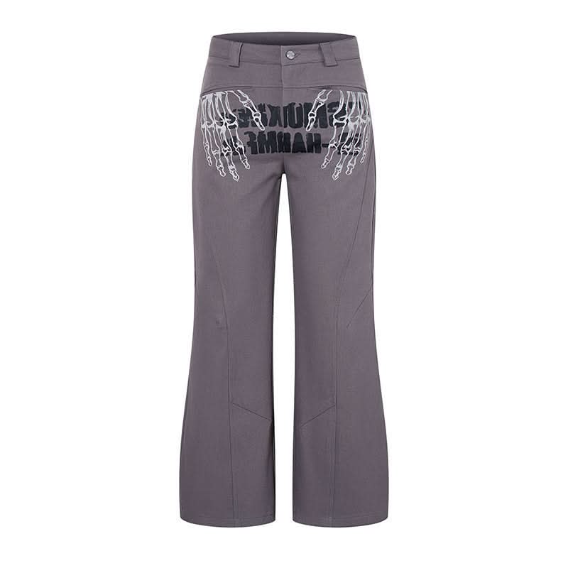 Graffiti-Print Ausgestellte Freizeithose Loose Fit Straight Leg Lange Hose