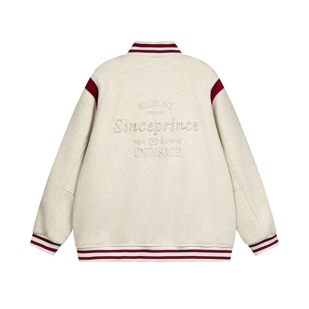 Color blocked baseball jacket