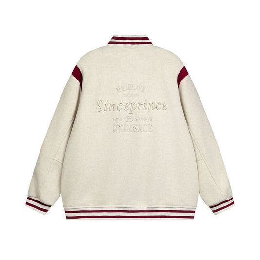 Color blocked baseball jacket