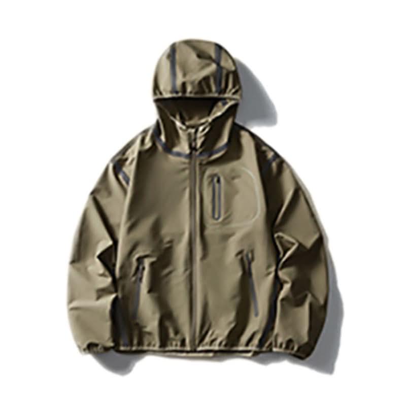 Reflective strip splicing hooded jacket