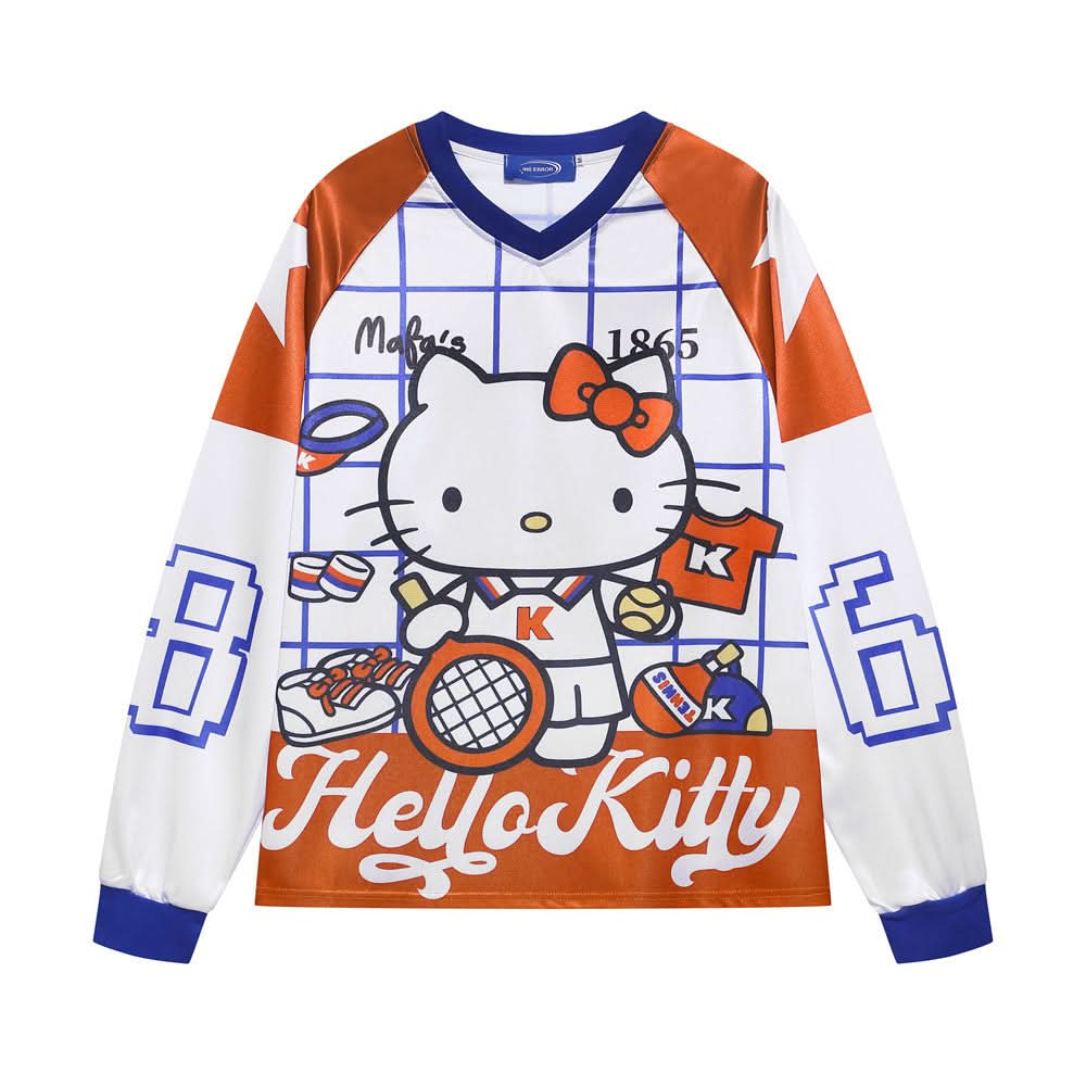 Katie Cat Cartoon Digitaldruck Langarmshirt