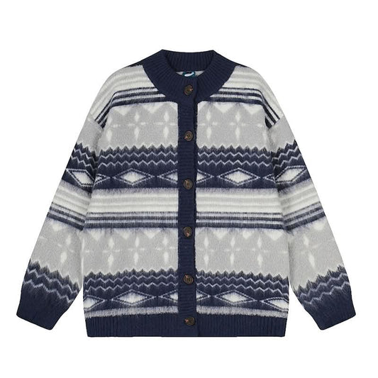 Sweater Women College Style Design Lazy Loose Knit Cardigan