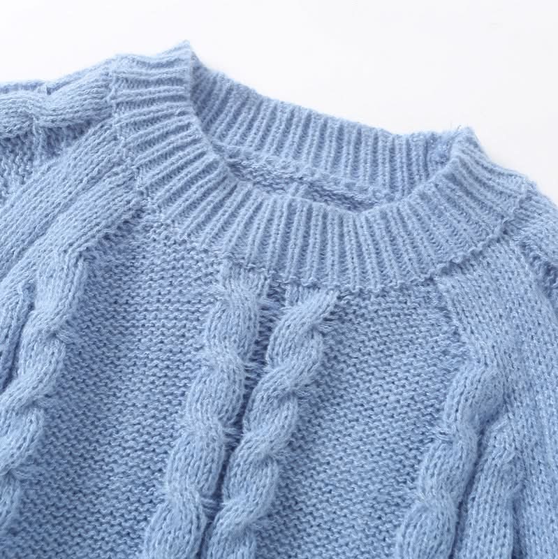 Loose fitting pullover long sleeved sweater