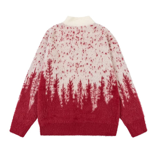 Gradient soft and fluffy sweater