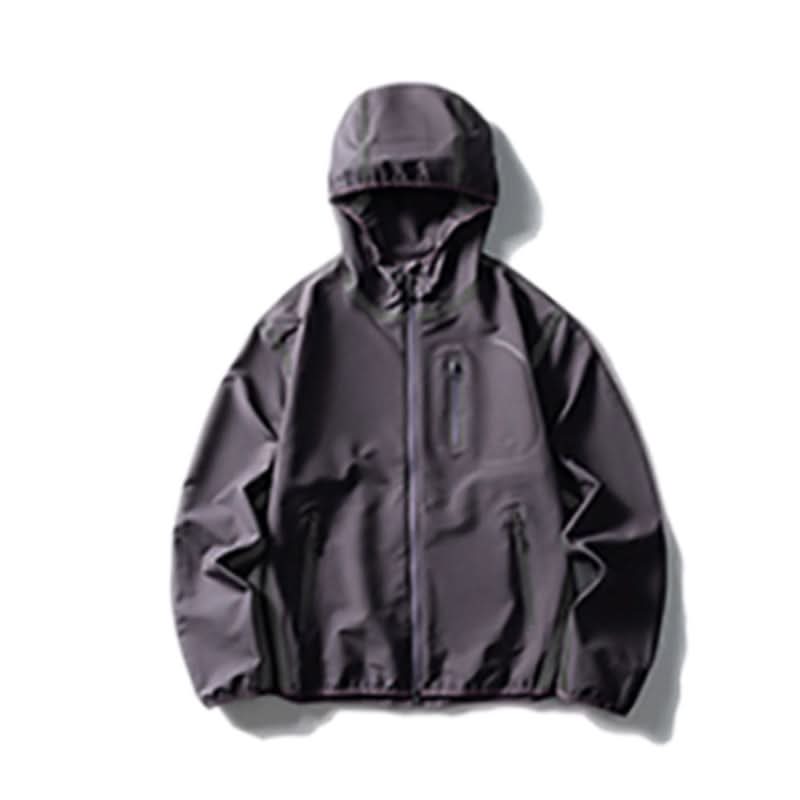 Reflective strip splicing hooded jacket
