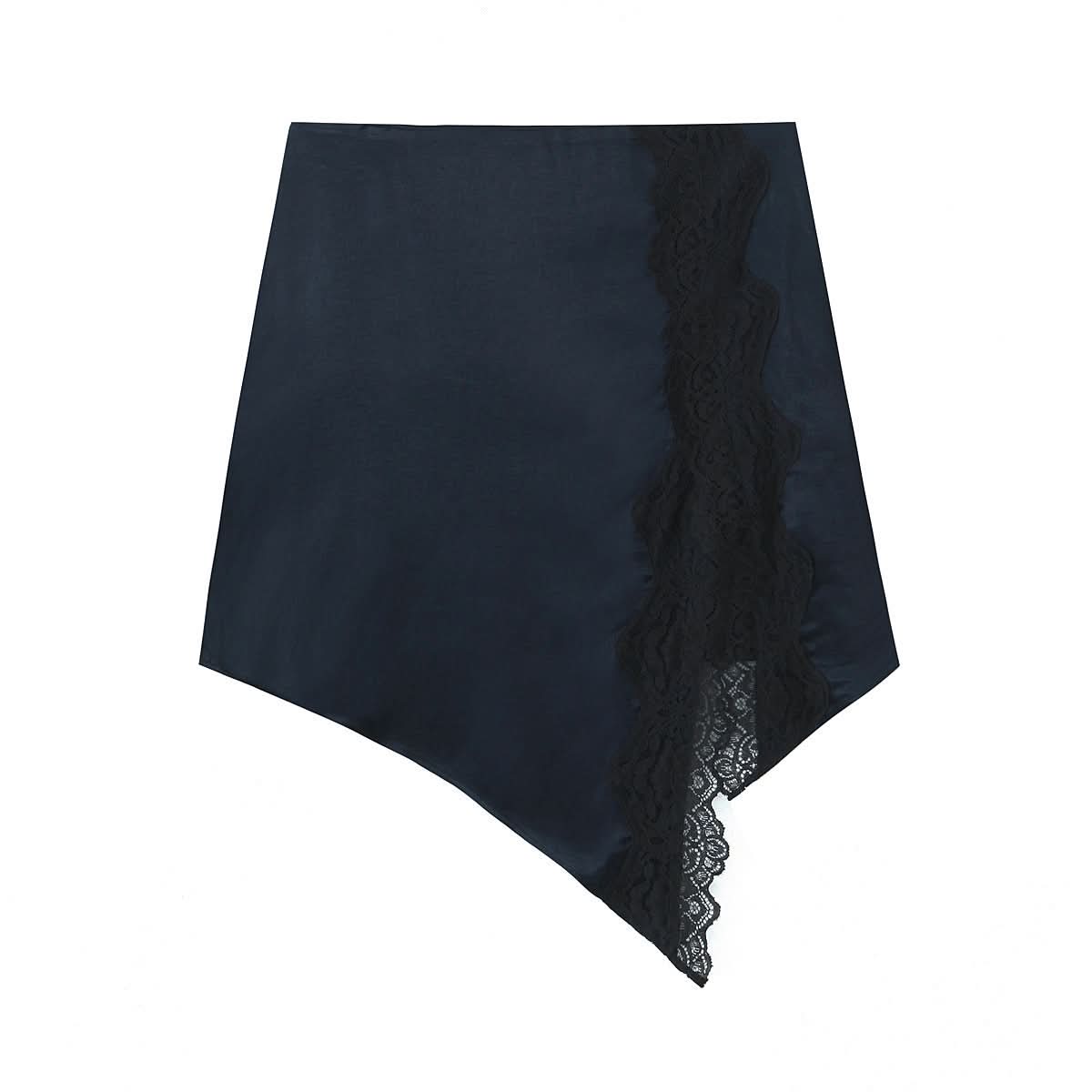 Minischlupfrock aus Spitzen-Satin-Textur