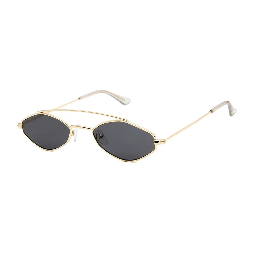 ShoneMes Double Bridge Sunglasses Men Small Metal Frame Women Sun Glasses Vintage Design Lentes De Sol